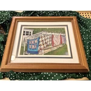 Thelma Winter Signed Print Quilts for Sale 1998. 190/500 Framed 11.75” X 9.5”